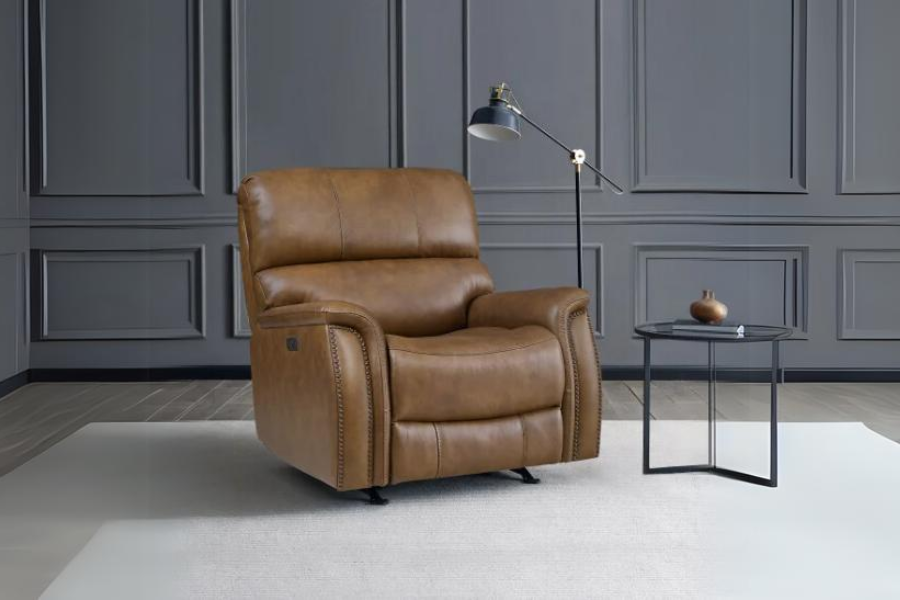 Barcalounger Presley Leather Power Rocker Recliner with Power Headrest Venini Furniture