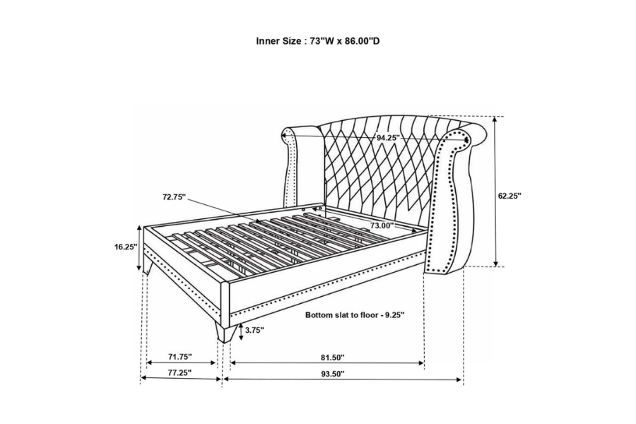 Juego de dormitorio Queen de 5 piezas Barzini blanco 300843Q-S5 