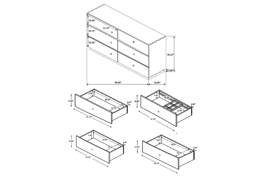 Juego de dormitorio Winslow de 5 piezas tamaño Queen en nogal ahumado 223250SQ-S5 