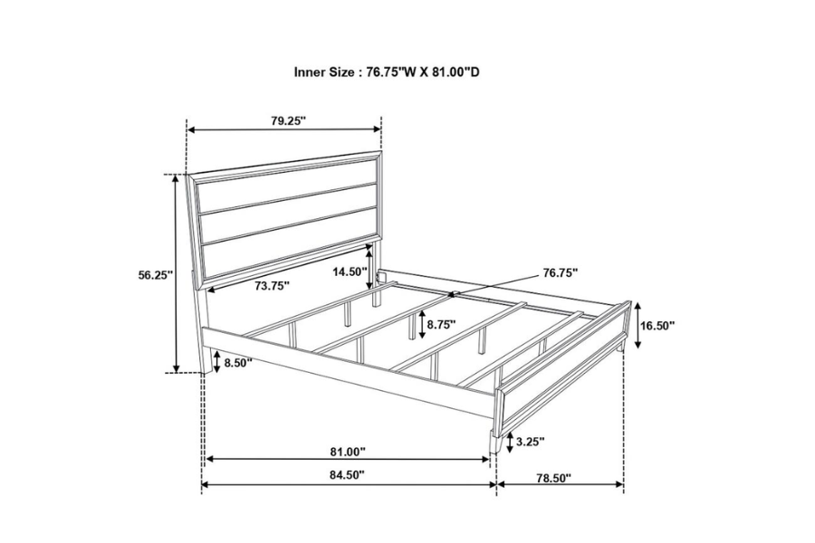 Watson 4-piece Eastern King Bedroom Set Grey Oak 212421KE-S4