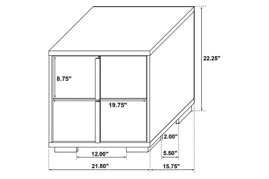 Juego de dormitorio Marceline Eastern King de 4 piezas, color negro 222831KE-S4 