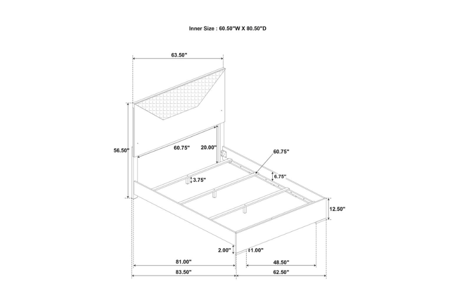 Juego de dormitorio Ives de 4 piezas tamaño queen, gris brillante 224971Q-S4 Próximamente 