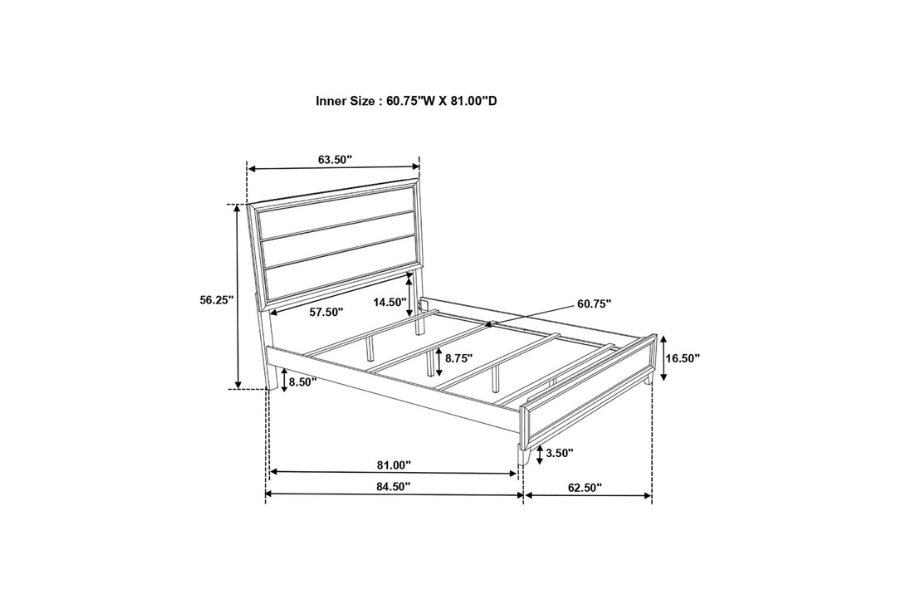 Juego de dormitorio Watson Queen de 5 piezas en roble gris 212421Q-S5 