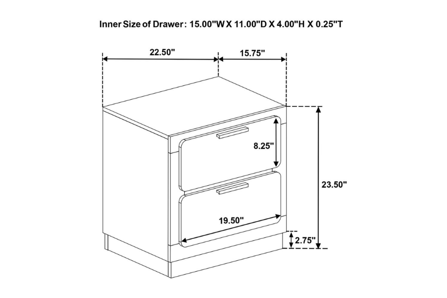 Juego de dormitorio Queen de 4 piezas Caraway blanco 224771Q-S4 