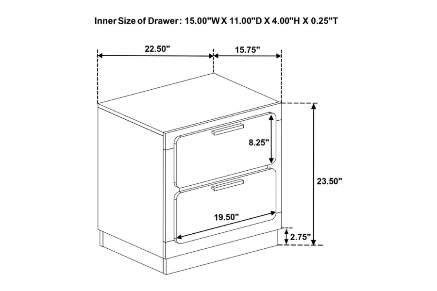 Juego de dormitorio Queen de 5 piezas Caraway blanco 224771KE-S5 