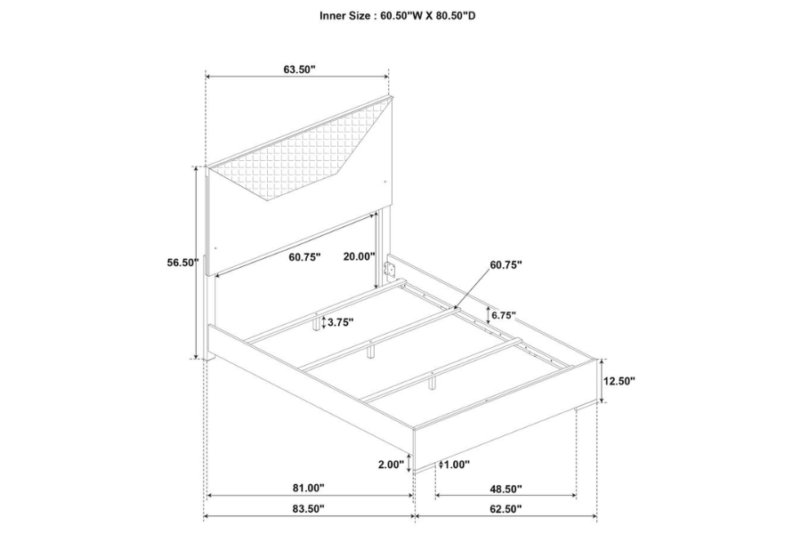 Ives 5-piece Eastern King Bedroom Set White High Gloss 224941KE-S5