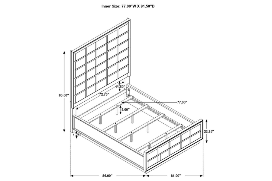 Durango 5-piece Eastern King Bedroom Set Smoked Peppercorn 223261KE-S5