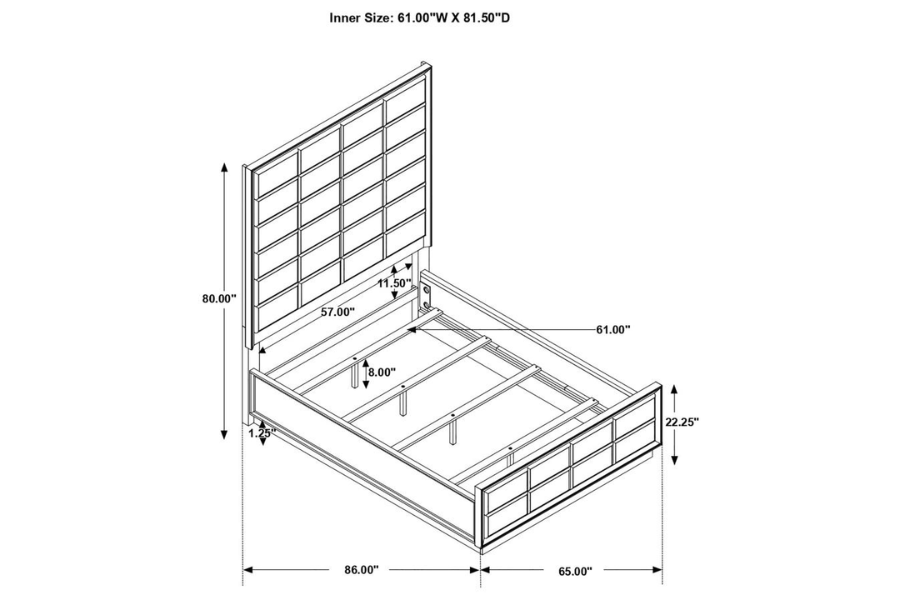 Durango 5-piece Queen Bedroom Set Smoked Peppercorn	223261Q-S5