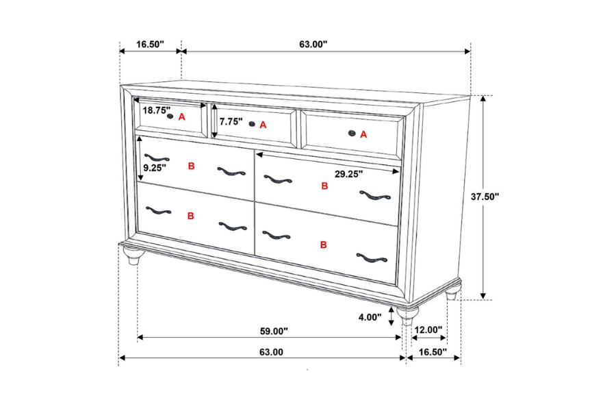 Barzini 5-piece Eastern King Bedroom Set White 300843KE-S5