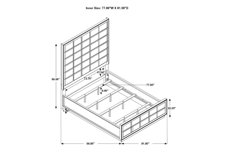 Durango 4-piece Eastern King Bedroom Set Smoked Peppercorn 223261KE-S4