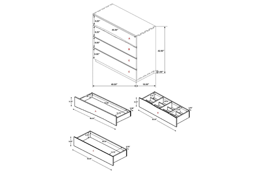 Juego de dormitorio Winslow de 5 piezas tamaño Queen en nogal ahumado 223250SQ-S5 