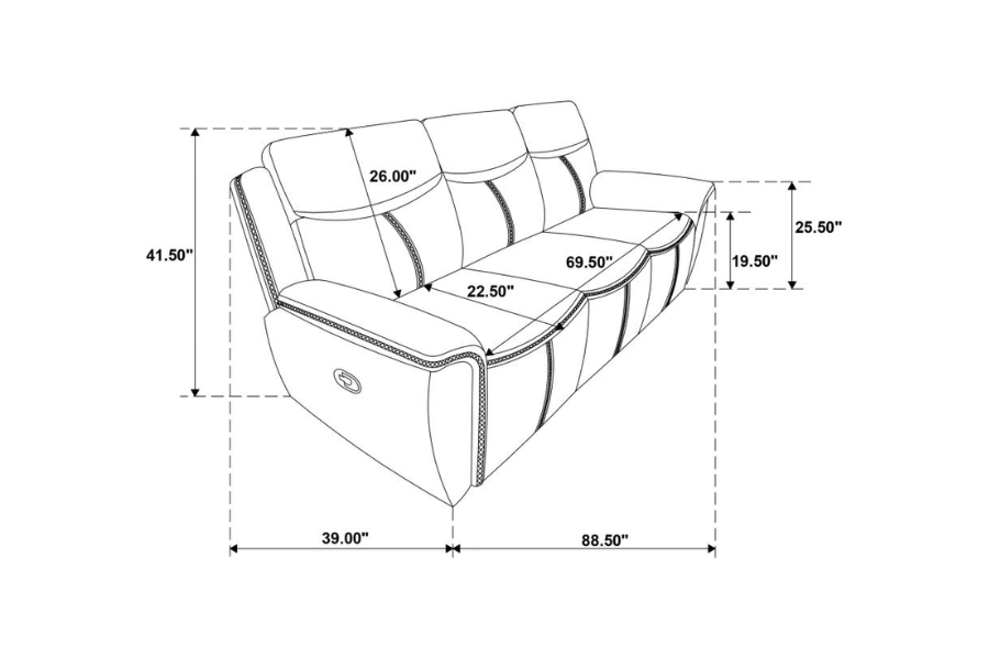 Sloane 3-piece Upholstered Reclining Sofa Set Blue 610271-S3