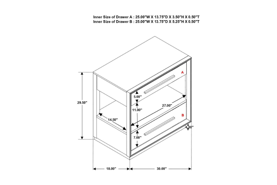 Juego de dormitorio Durango de 4 piezas tamaño Queen en color pimienta ahumada 223261Q-S4 