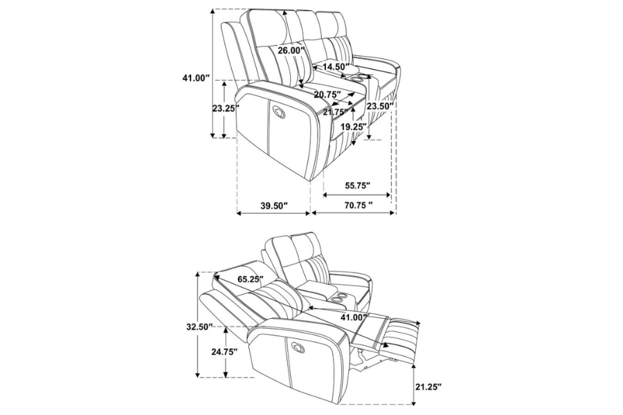 Raelynn 3-piece Upholstered Reclining Sofa Set Grey 603191-S3