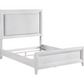 Marielle Eastern King Upholstered Panel Bed Distressed White 224841KE