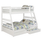 Ashton 2-drawer Wood Twin Over Full Bunk Bed White 460180