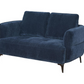 Lively Chenille Upholstered Modern Track Arm Loveseat Blue 509042