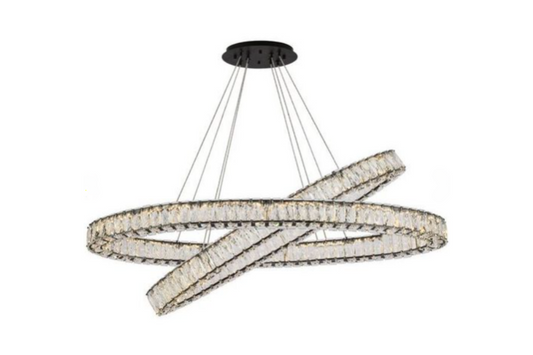 Monroe 2 Light 48 inch Black Pendant Ceiling Light 3503D48BK