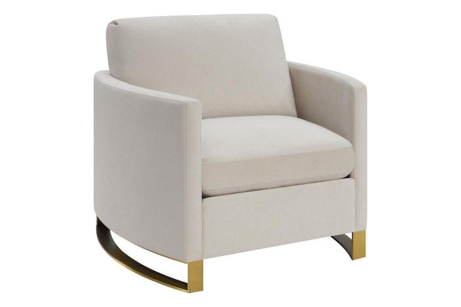 Sillón decorativo con brazos arqueados tapizado Corliss beige 508823 