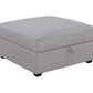 Cambria Square Upholstered Storage Ottoman Grey 551513