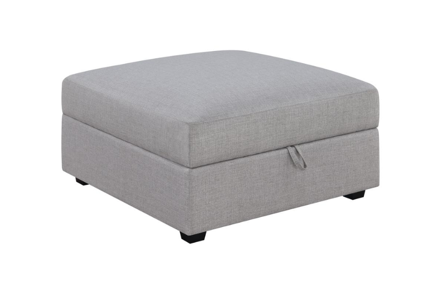 Cambria Square Upholstered Storage Ottoman Grey 551513