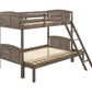 Flynn Wood Twin Over Full Bunk Bed Weathered Brown 400809