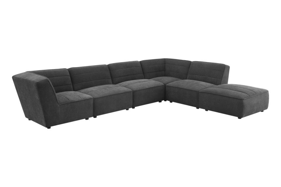 Sunny 6-piece Upholstered Modular Sectional Sofa Charcoal 552081-SET