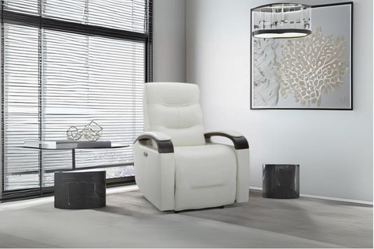 Sillón reclinable eléctrico de cuero Canmore con reposacabezas eléctrico, modelo de piso