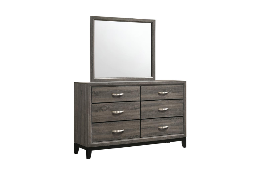 Watson 6-drawer Dresser with Mirror Grey Oak 212423M