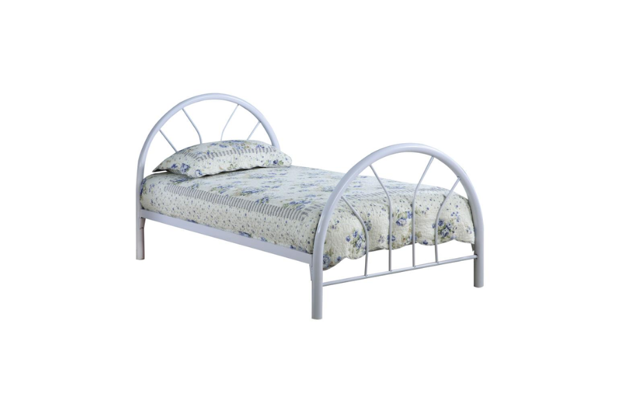 Marjorie Metal Twin Open Frame Bed White 2389W