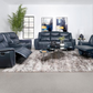 Sloane 3-piece Upholstered Reclining Sofa Set Blue 610271-S3