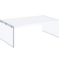 Opal Rectangular Glass Frame Coffee Table White High Gloss 704148