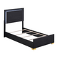 Marceline Wood Twin LED Panel Bed Black 222831T Comming Soon