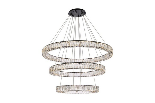 Monroe 3 Light 41 inch Black Chandelier Ceiling Light