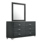 Melody 6-drawer Upholstered Dresser with Mirror Grey 223383M Comming Soon