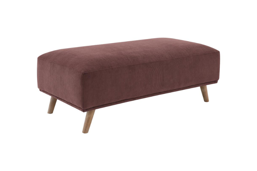 Elizabeth Corduroy Upholstered Ottoman Wine Red 503959