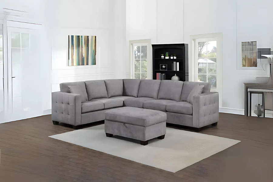 Kylie Fabric Sectional with Ottoman 1288050