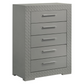 Ives 5-drawer Bedroom Chest of Drawers Grey High Gloss 224975