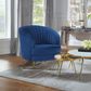 Sophia Upholstered Channel Tufted Barrel Accent Chair Blue 506863