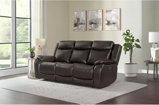 Harvey Leather Power Reclining Sofa with Power Headrests