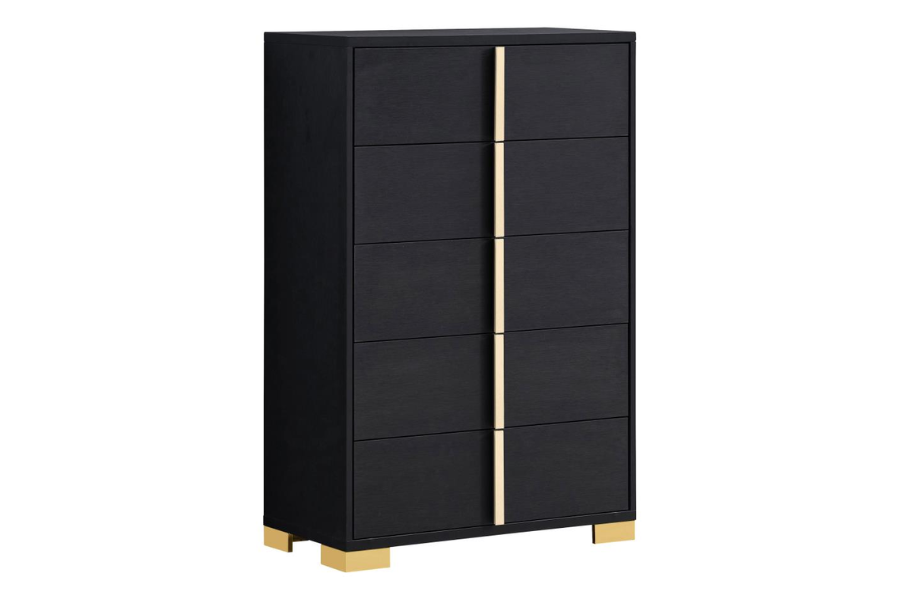 Marceline 5-drawer Bedroom Chest Black 222835 Coming Soon