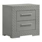 Ives 2-drawer Nightstand Bedside Table Grey High Gloss 224972