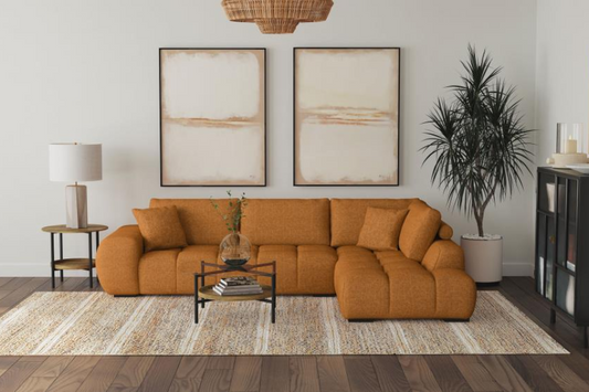 Camacho Upholstered Chaise Sectional Sofa Orange 503975 Comming Soon