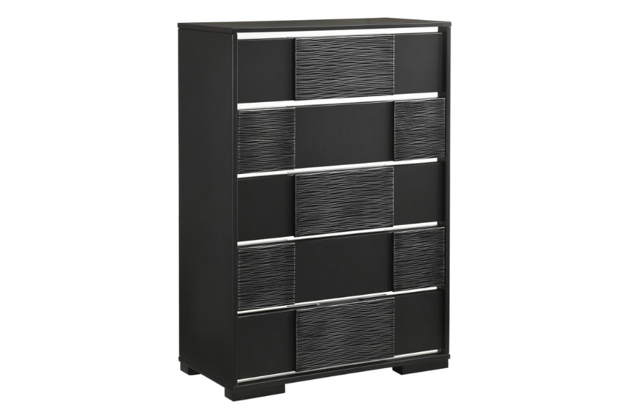 Blacktoft 5-drawer Bedroom Chest Black	207105 Comming Soon