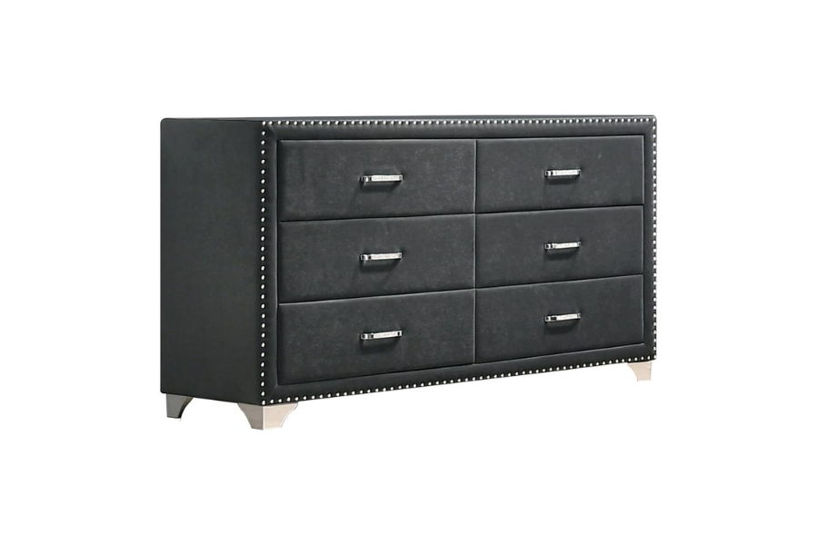 Melody 6-drawer Upholstered Dresser Grey 223383 Comming Soon