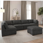 Thomasville Tisdale Modular Sectional 4 piece Boucle with Storage Ottoman