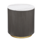 Jason Round Marble Top Side End Table White and Charcoal 710417 Comming Soon