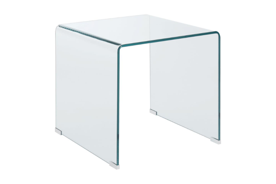 Ripley Squared Tempered Bent Glass Side End Table Clear 705327