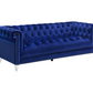 Bleker Upholstered Tuxedo Arm Tufted Sofa Blue 509481