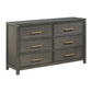 Kieran 6-drawer Dresser Grey 224743